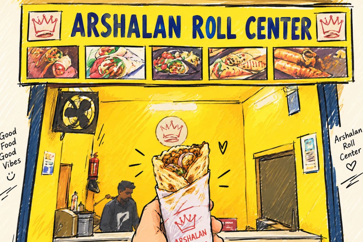 Chicken paratha roll from Arsaaln Roll wrapped in paper, Gorakhpur