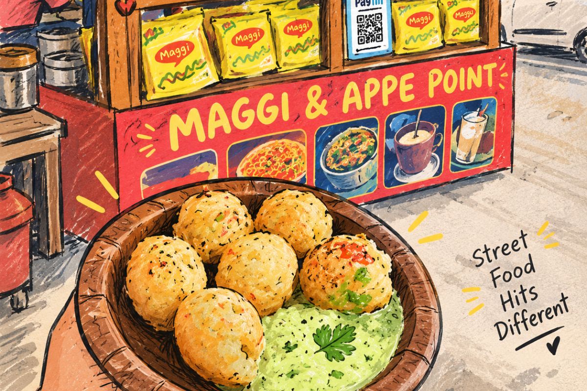Plate of vegetable appe with coconut chutney from UP53 Maggi and Appe Point near City Mall, Gorakhpur